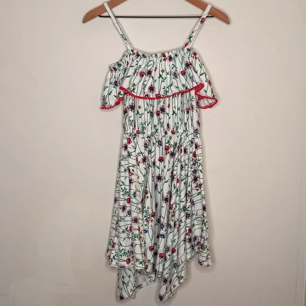 BCBGirls‎ Floral Handkerchief Dress Girls L 14/16 Boho Cottagecore Spring